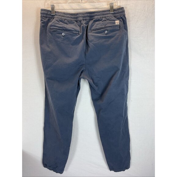 NEW Marine Layer Jogger Pants Mens LG Slim Fit Org‎ Cotton Stretch Washed BLUE - Picture 2 of 10